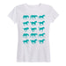 Wild Horses, Grid Turquoise Ladies Short Sleeve Classic Fit Tee