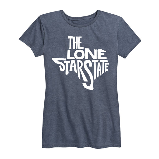 The Lone Star State, Texas Outline Ladies Short Sleeve Classic Fit Tee
