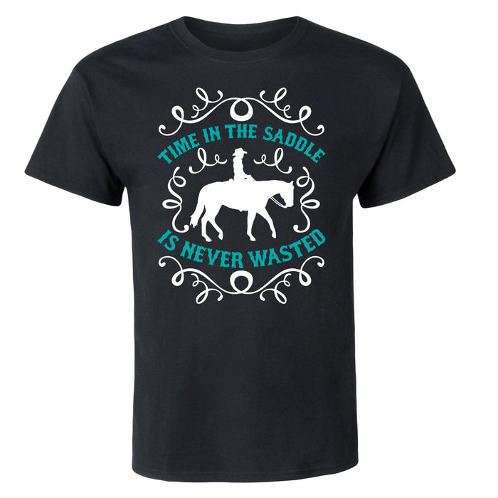 Time In The Saddle Is Never Wasted Men's Short Sleeve T-Shirt