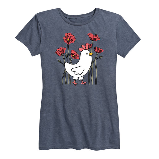 Chicken And Poppies Womens Tee