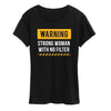 Warning Strong Woman Womens Short Sleeve Classic Fit Tee