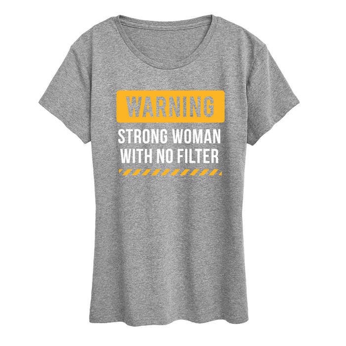 Warning Strong Woman Womens Short Sleeve Classic Fit Tee