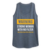 Warning Strong Woman Womens Racerback Tank