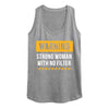 Warning Strong Woman Womens Racerback Tank