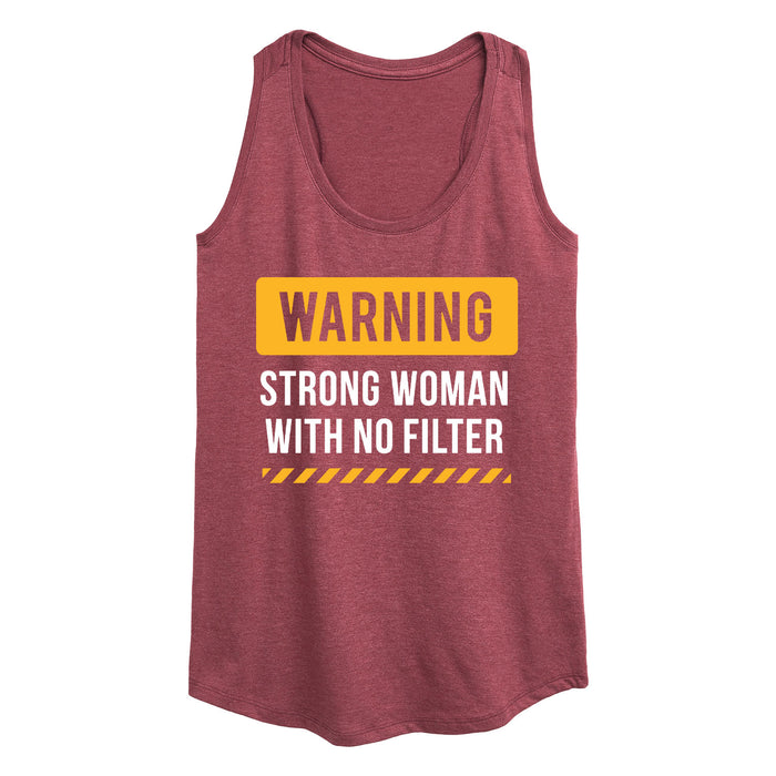 Warning Strong Woman Womens Racerback Tank